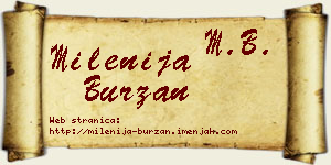 Milenija Burzan vizit kartica